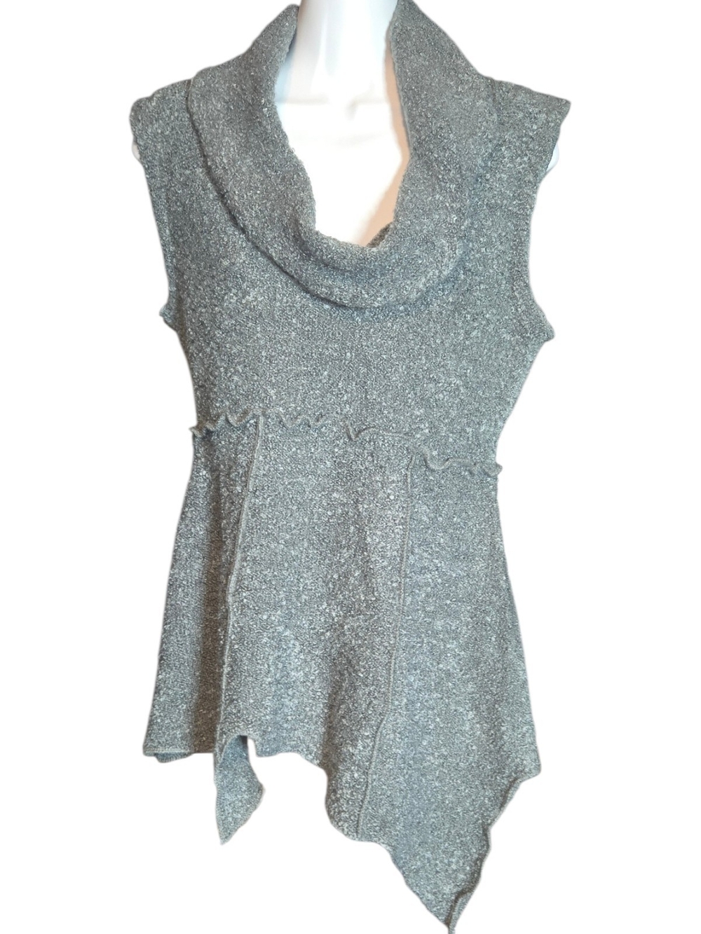 Jasmine KC Asymmetrical Dress in Charcoal Gray and Black Top